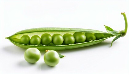 Fresh green peas in their pod, vibrant and healthy.