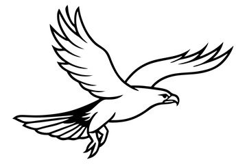 Obraz premium A flying eagle, flat vector design silhouette on white background 03