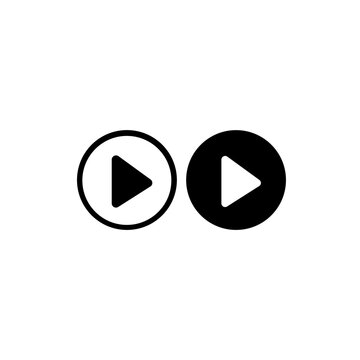 Design of a play button inside a circle with black and white colors
