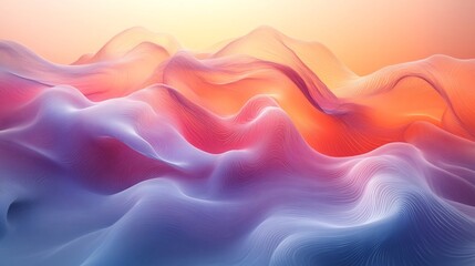 Fototapeta premium Minimalist gradient background with transparent waves ideal for sleek modern designs