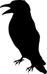 Bird Raven Crow Black Silhouette for Icon.
