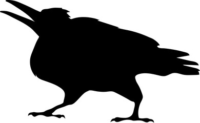 Bird Raven Crow Black Silhouette for Icon.