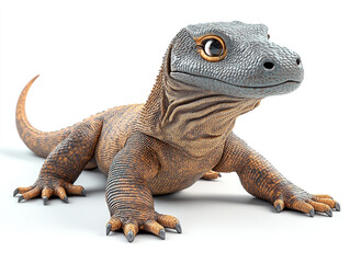 Obraz premium Realistic 3D Illustration of a Komodo Dragon
