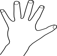 hand sign with hand. man's hand in doddle style