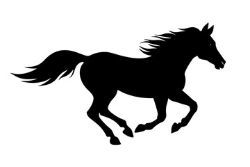 A horse galloping vector design silhouette