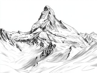 Majestic Matterhorn A Sketch of the Swiss Alps.