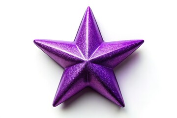 Obraz premium 3D Purple Star Isolated White Background Documentary Photography