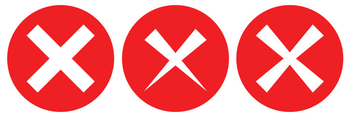 Obraz premium Vectorized red X illustration for websites and graphic resources.