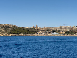 Panoramic Bay View of Mgarr, Island Gozo, Malta