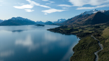 The highway along the shores of Lake Wakatipu,  between Queenstown & Glenorchy