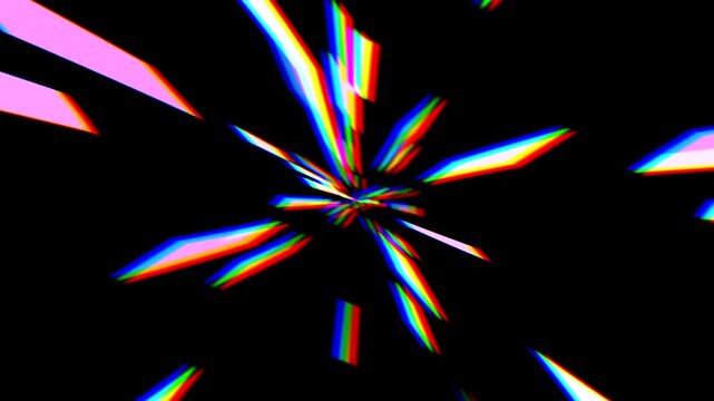 Long rectangle shapes animation with distortion effects