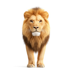 Obraz premium A majestic lion stands confidently, showcasing its powerful presence and magnificent mane.