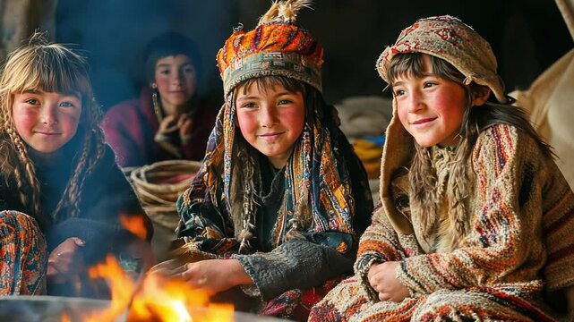 Nomadic tribes living traditional lifestyles in modern contexts.