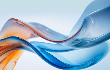 Naklejka premium Water Flowing in Blue and Orange Tones