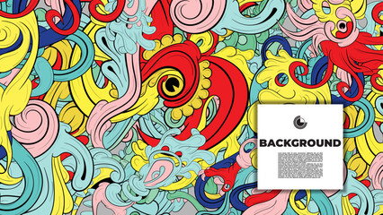 Vibrant and Playful Colorful Abstract Doodle Art Design for Posters, Covers, Flyers, Backgrounds, Prints, and Wall Decor, Perfect for Adding a Creative Touch to Any project