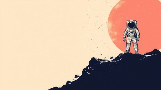 Astronaut stepping out of a spacecraft onto a foreign planet, surreal and aweinspiring, anticipation, emotion, journey