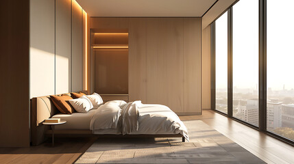 Obraz premium modern beautiful bedroom interior design