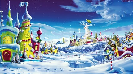 Whoville backdrop Digital whoville fantasy