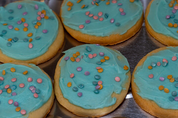 pink frosted sugar cookies