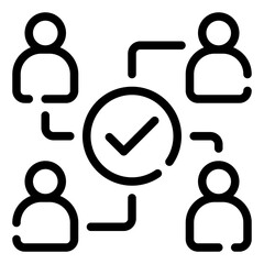 Collaborative Workflow with Checkmark Icon