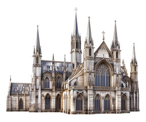 Obraz premium Gothic cathedral on isolate transparent background PNG