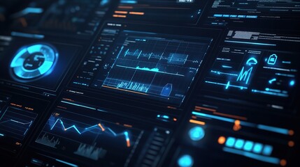 Obraz premium Secure Health Care Dashboard with Data Visualization and Analytics