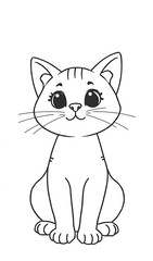 Obraz premium Sitting cat vector art minimalist style illustration. AI Generated