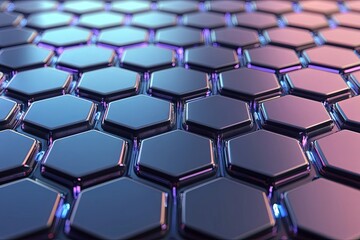 Fototapeta premium Abstract Hexagonal Pattern: Futuristic Metallic Surface