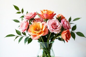 Watercolor Bouquet Flowers Minimalist AI Art, Soft Lighting, Elegant Mood