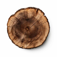  Tree Stump, Isolated on white background, flat lay 