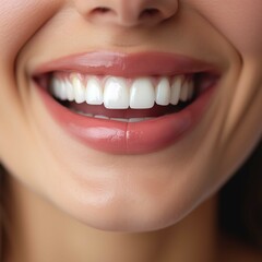 Obraz premium close up of a smile of a woman, Perfect smile with white teeth, closeup