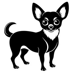 Fototapeta premium Chihuahua Dog Silhouette on White Background in Vector illustration 