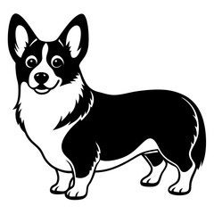 Dog Silhouette on White Background in Vector illustration  
