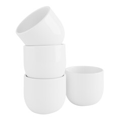 three white containers with one that says  three  on the bottom.