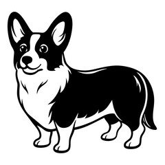 Fototapeta premium Dog Silhouette on White Background in Vector illustration 