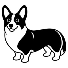 Dog Silhouette on White Background in Vector illustration  
