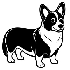 Dog Silhouette on White Background in Vector illustration  