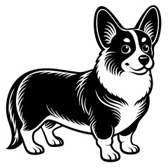 Dog Silhouette on White Background in Vector illustration  