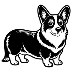 Dog Silhouette on White Background in Vector illustration  