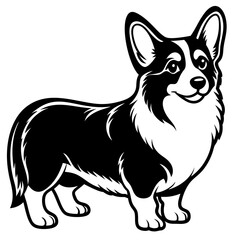 Dog Silhouette on White Background in Vector illustration  