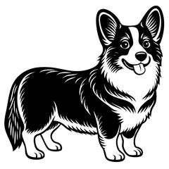 Dog Silhouette on White Background in Vector illustration  