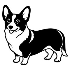 Dog Silhouette on White Background in Vector illustration  