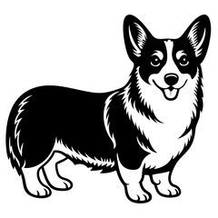 Dog Silhouette on White Background in Vector illustration  