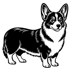 Dog Silhouette on White Background in Vector illustration  