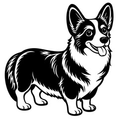 Dog Silhouette on White Background in Vector illustration  