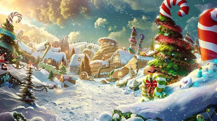 Christmas decorations Zoom background whoville fantas