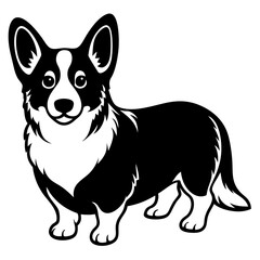 Dog Silhouette on White Background in Vector illustration  