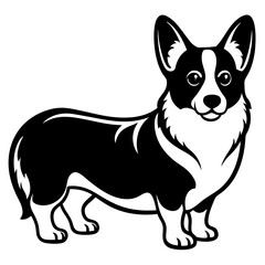 Dog Silhouette on White Background in Vector illustration  