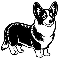 Dog Silhouette on White Background in Vector illustration  