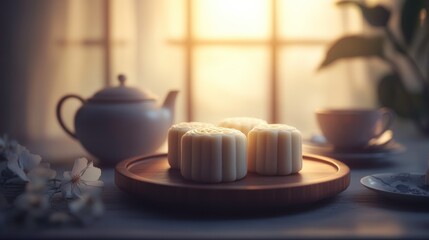 Mooncakes Displayed for Mid Autumn Festival Celebration